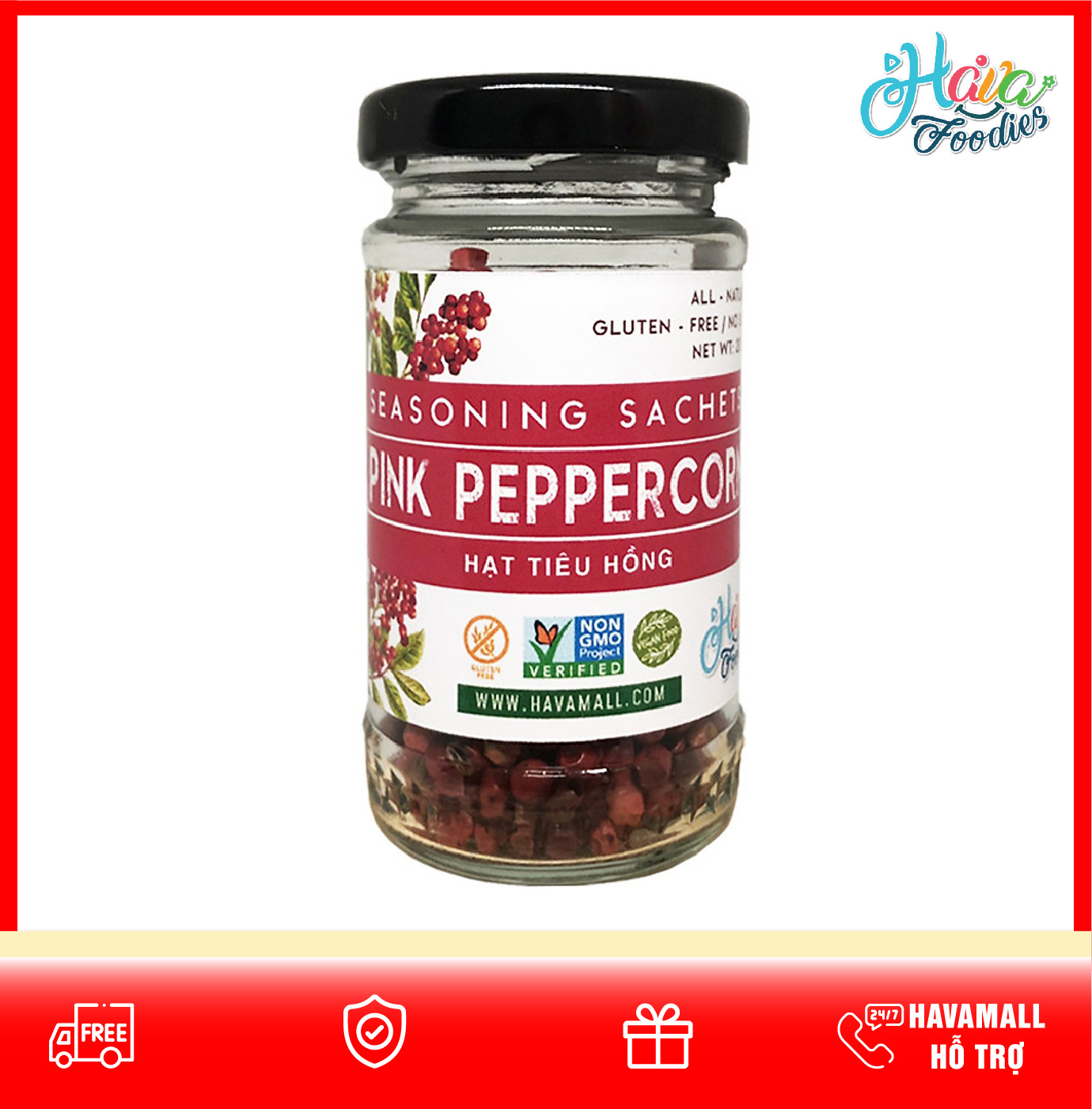 Hạt Tiêu Hồng Lọ Thủy Tinh 20gr – Pink Peppercorn