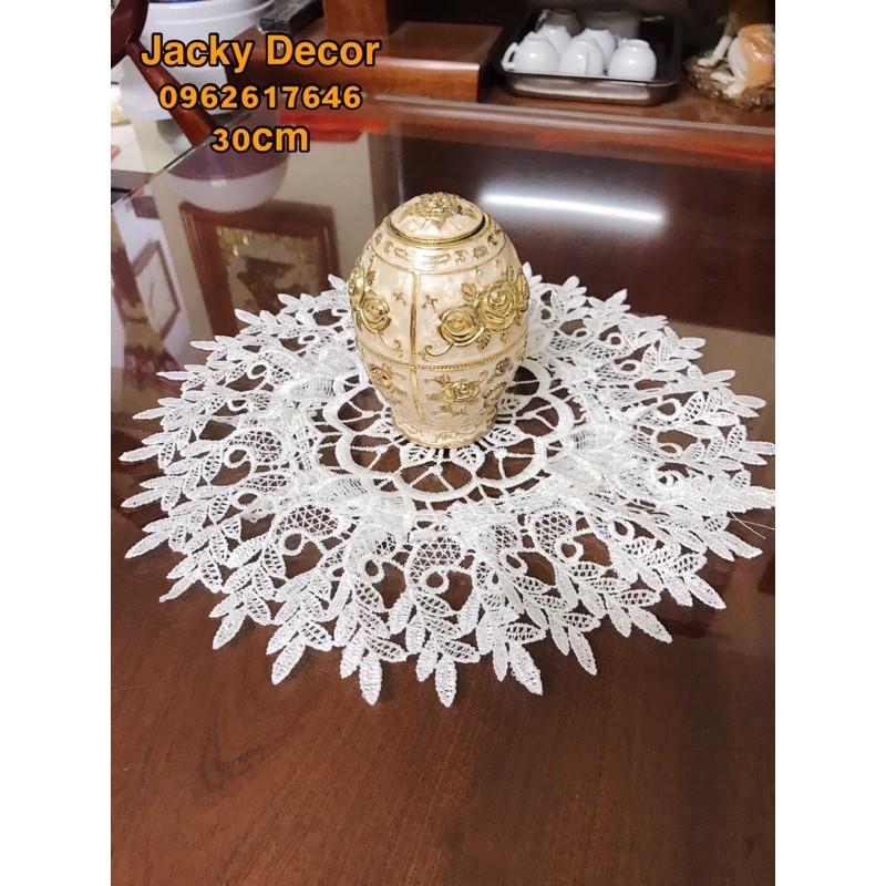 Khăn trải bàn, lót lọ hoa ren móc Nhật Bản tròn 30cm - HÀNG ĐẸP