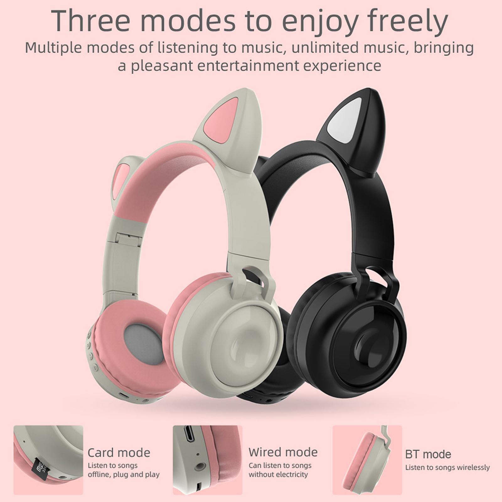 Tai nghe Bluetooth không dây ZW-028 tai mèo phát sáng