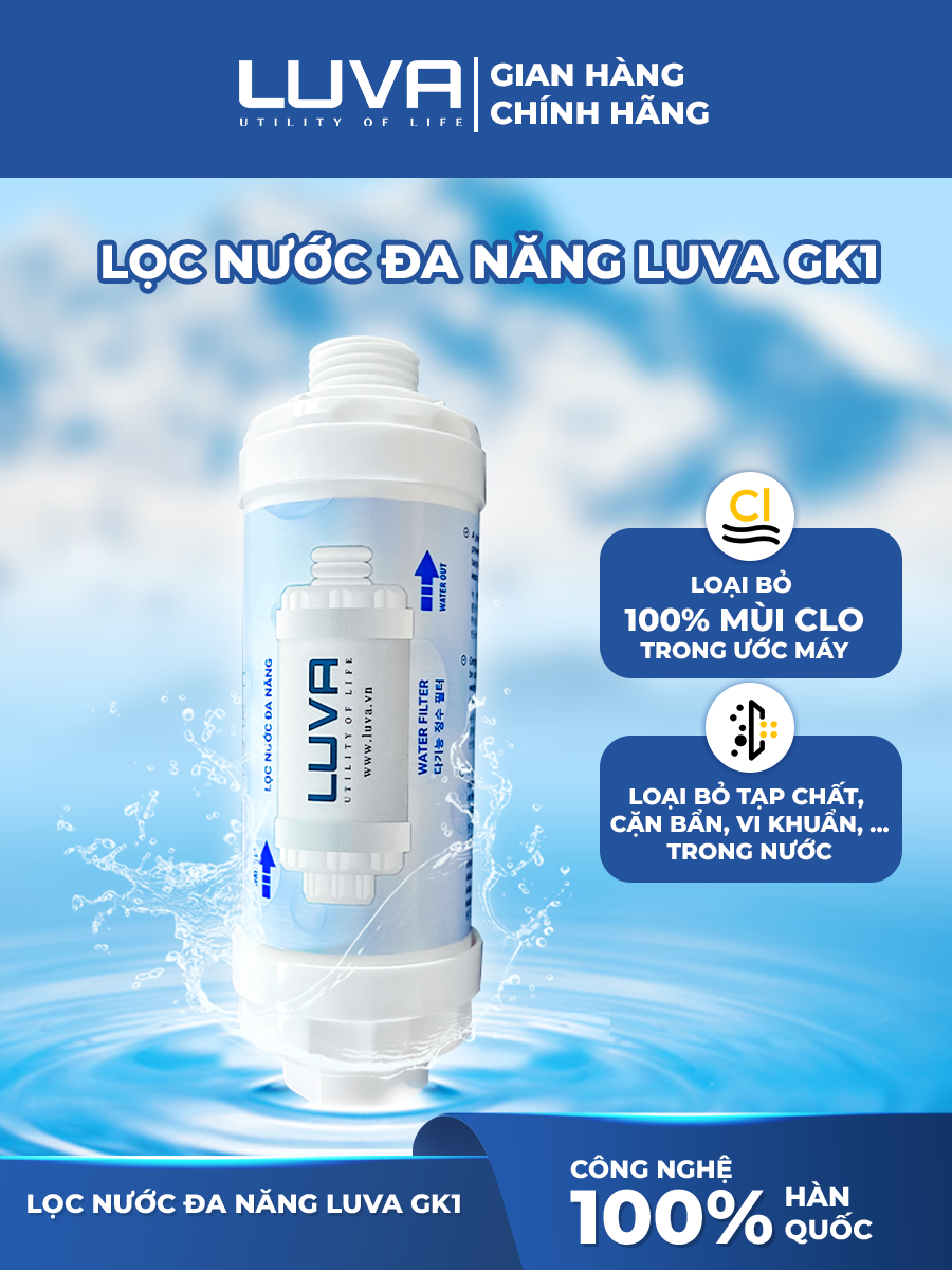 Combo vòi sen LUVA kèm lọc nước đa năng LUVA GK1