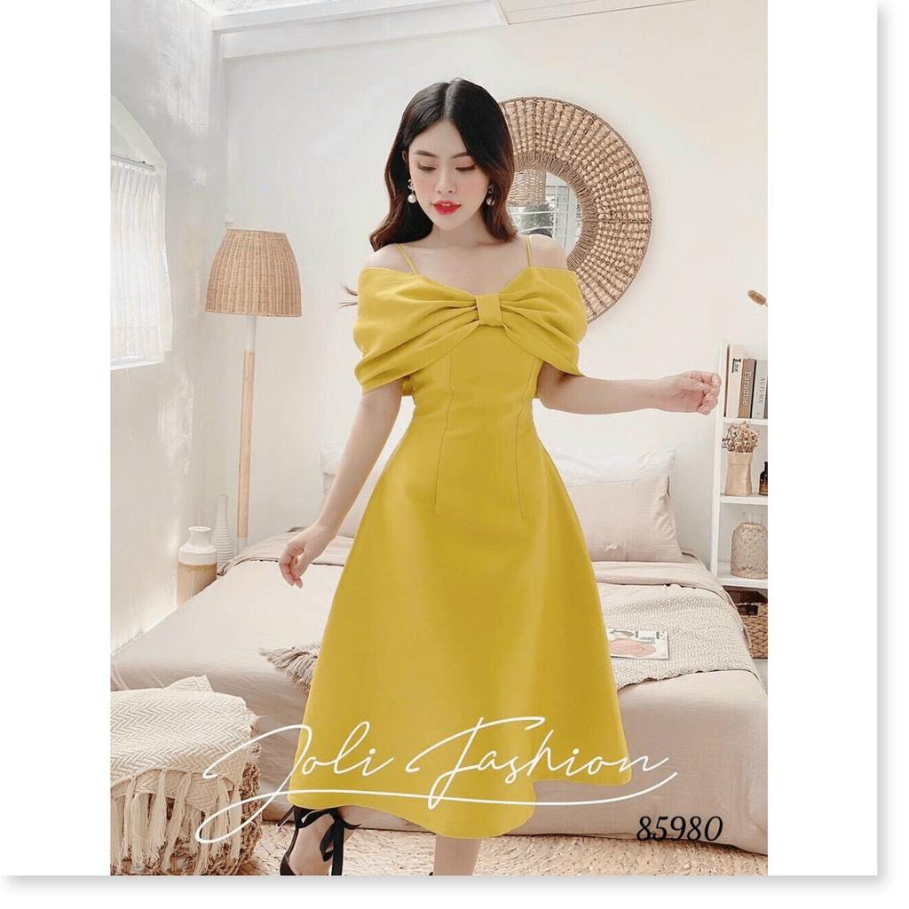 ĐẦM XÒE DỰ TIỆC NỮ CỔ CỘT NƠ SIÊU XINH SANG TÔN DÁNG CHO CÁC CHỊ EM KHANH AN STORE