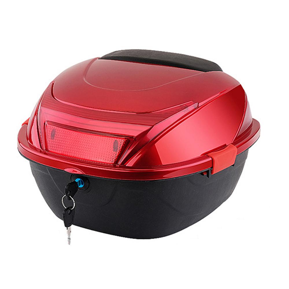 28L Motorcycle Tail Box Rear Trunk Large Capacity Motorbike Luggage Storage Case Waterproof with 2 Keys Side Snaps