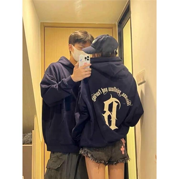 Áo Hoodie Nam Nữ Unisex In Chữ B Dáng Rộng Kèm Mũ Siêu Basic