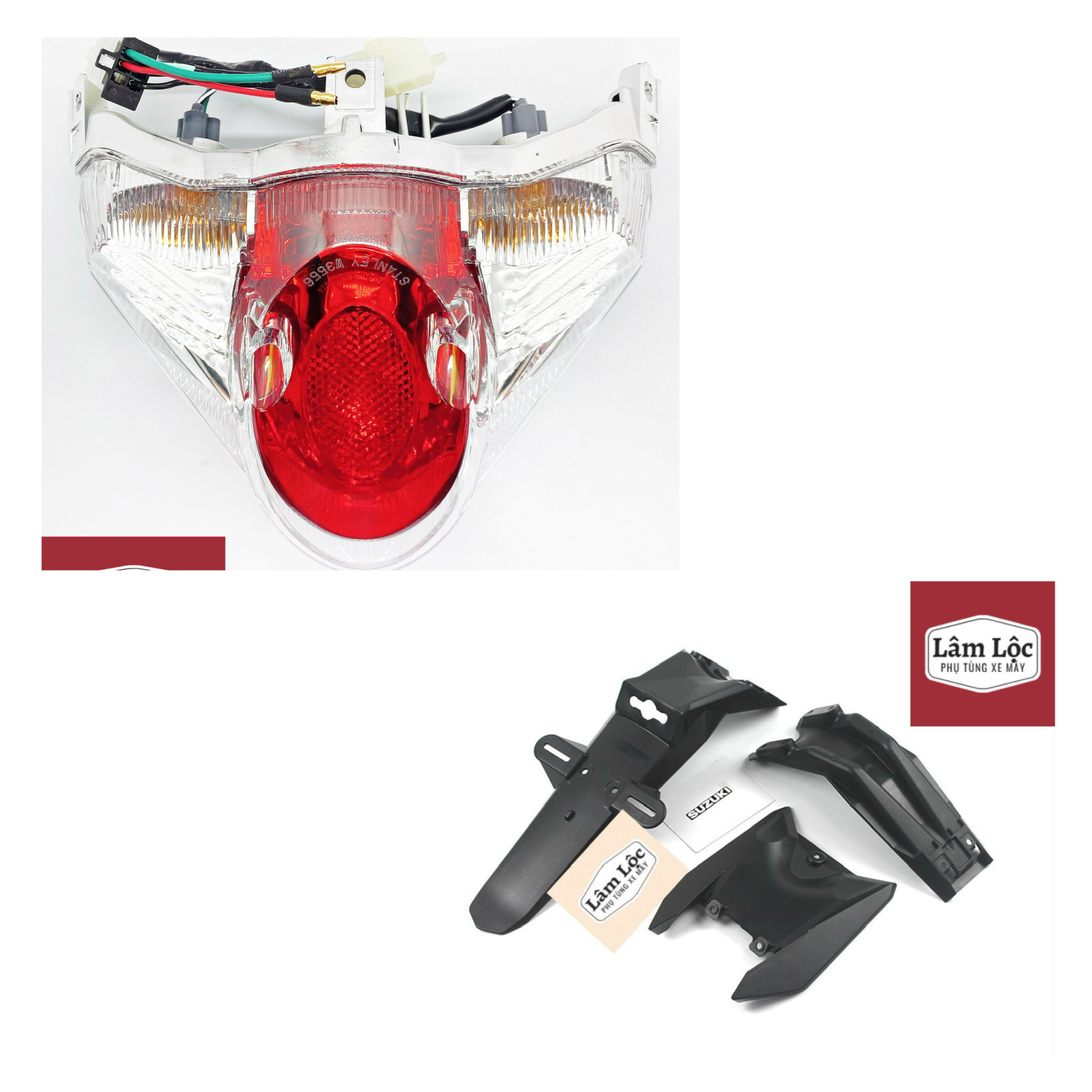 Combo đèn hậu + dè sau satria fi hàng nhập khẩu tặng jack chuyển lắp raider fi
