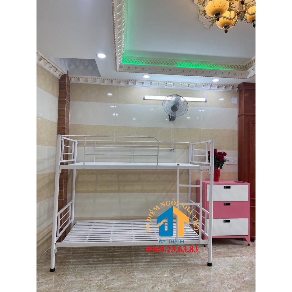 Giường Sắt 2 Tầng cao cấp MÀU TRẮNG 1mx2m