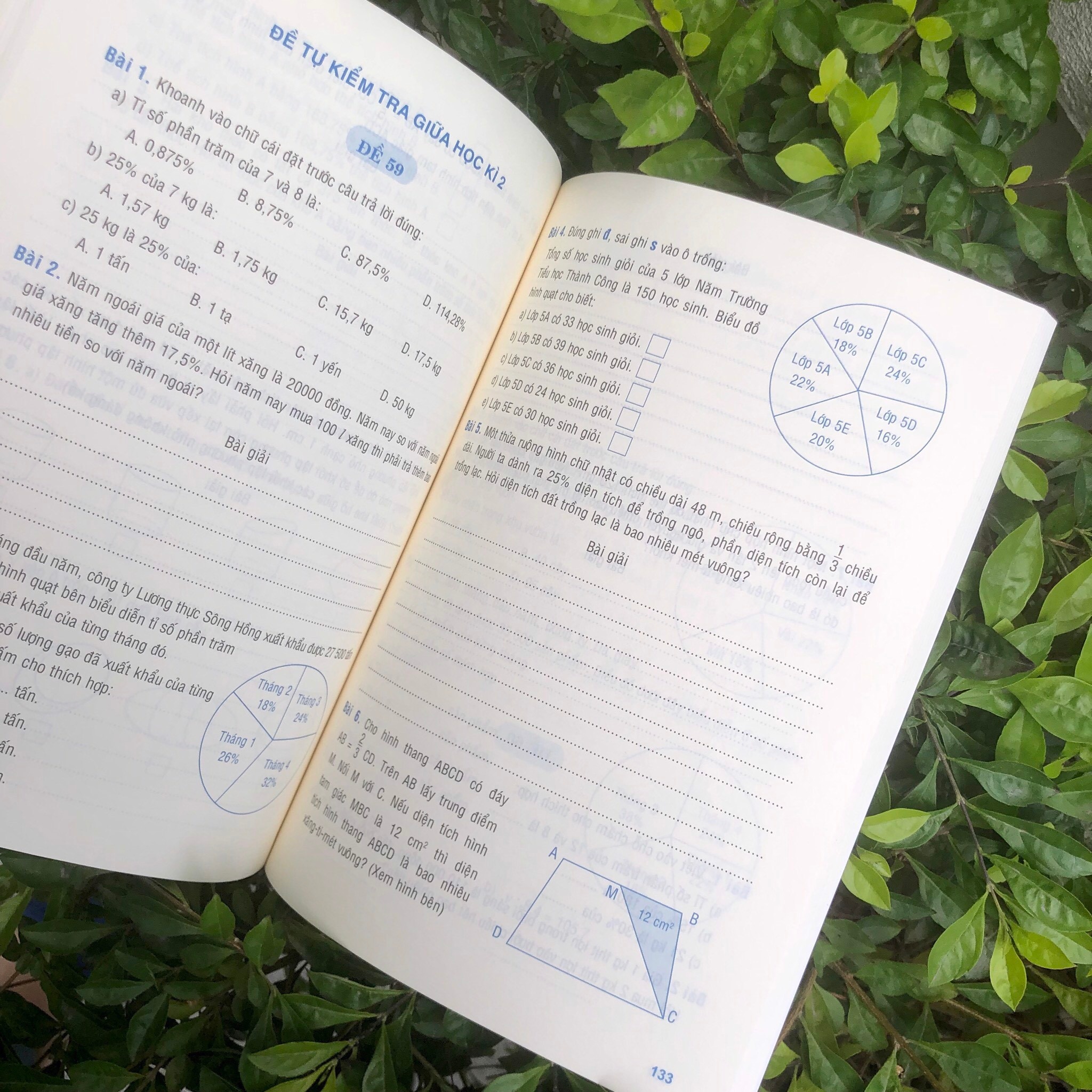 Sách: Combo 2 Cuốn Lớp 5: Đề Ôn Luyện Và Tự Kiểm Tra + Bài Tập Trắc Nghiệm Và Đề Tự Kiểm Tra Toán