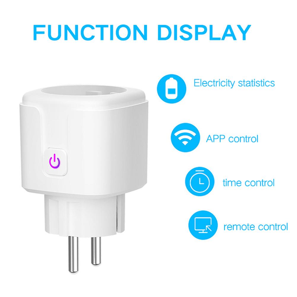 Tuya Wifi Intelligent Socket Remote Control WiFi Plug Wireless Remote Voice Control Timer Smartplug Compatible with