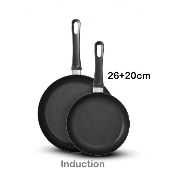 Bộ 2 chảo chiên/ rán đáy từ chống dính Scanpan Classic 20+26cm 53000204 sản xuất Đan Mạch, bảo hành 3 năm