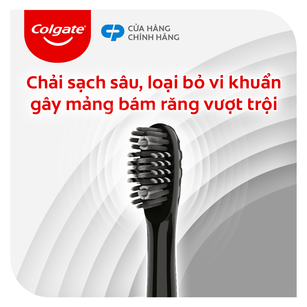 Bàn chải điện Colgate Sonic 360 Charcoal với lông chải phủ than kháng khuẩn