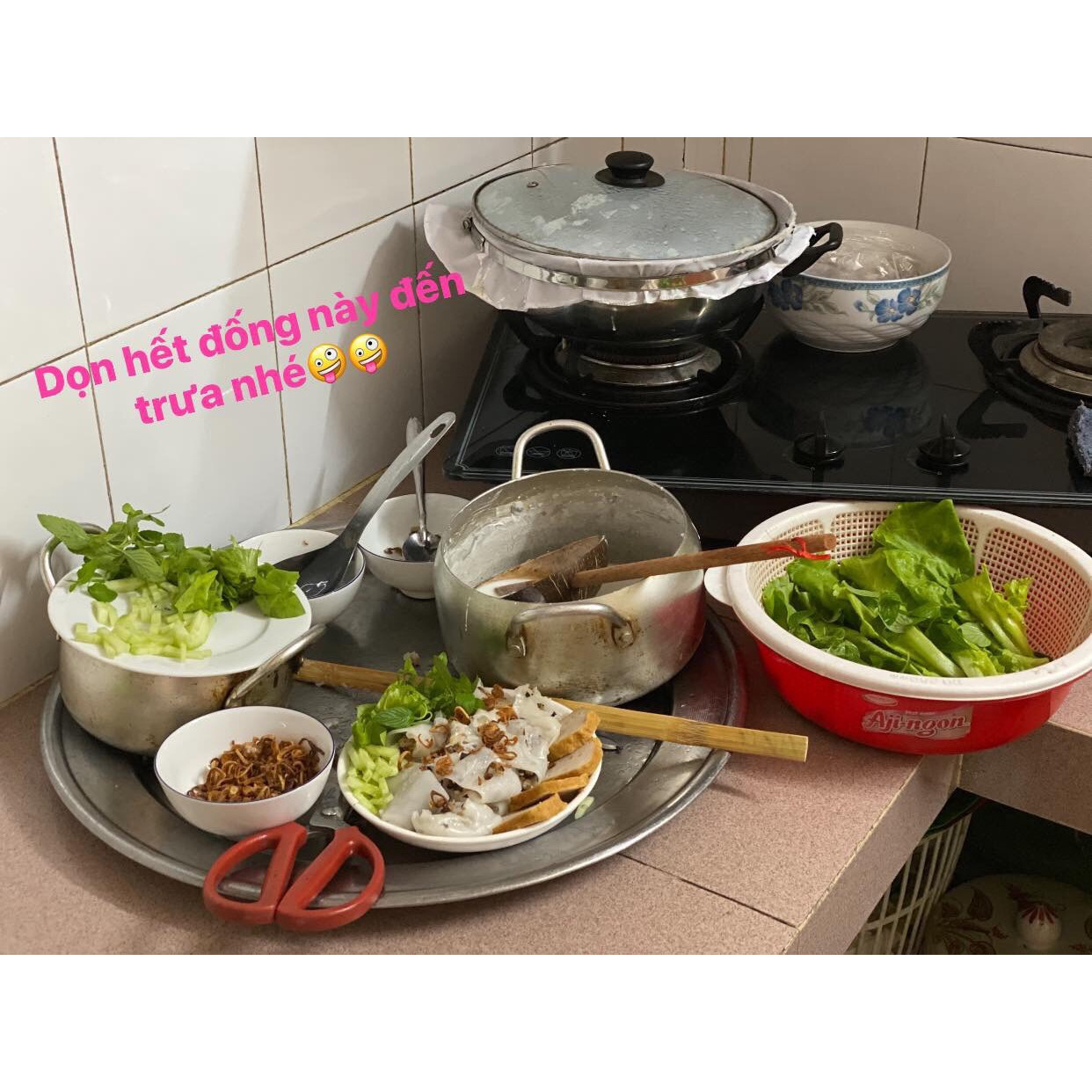 Bộ Khung Vải Tráng Bánh Cuốn tặng kèm Bột Bánh Cuốn