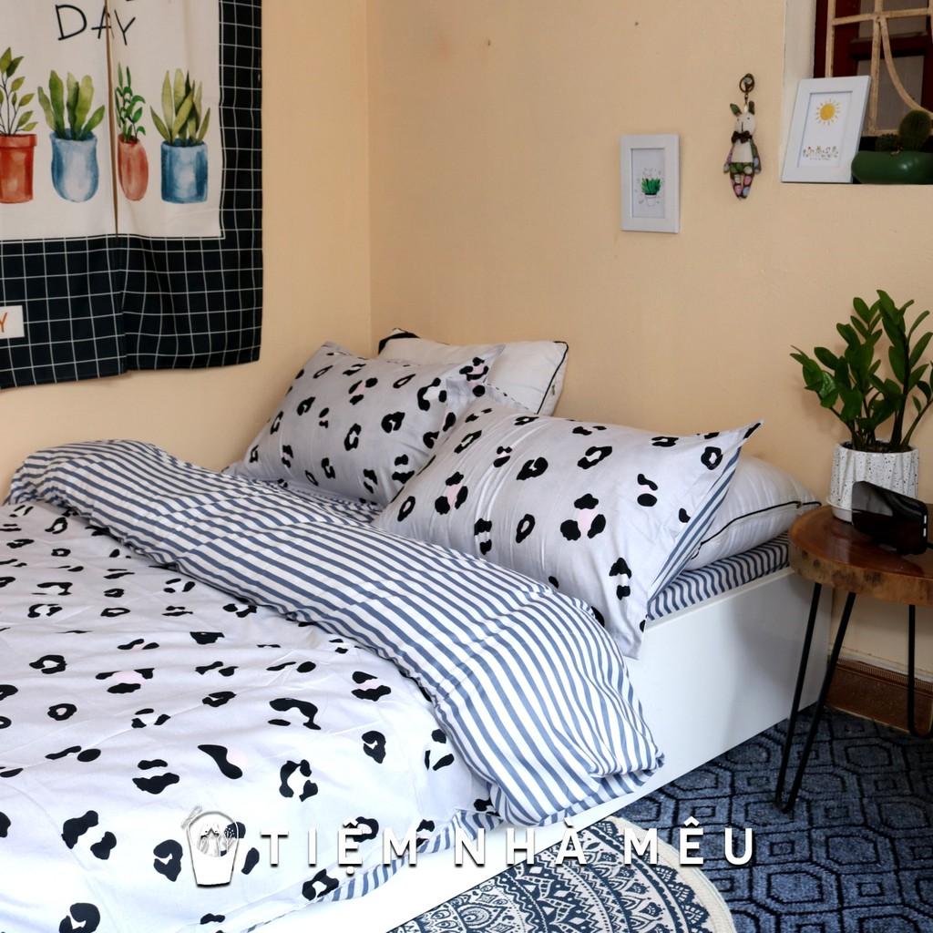 SET CHĂN GA GỐI COTTON POLY 4 MÓN - HOẠ TIẾT BÁO
