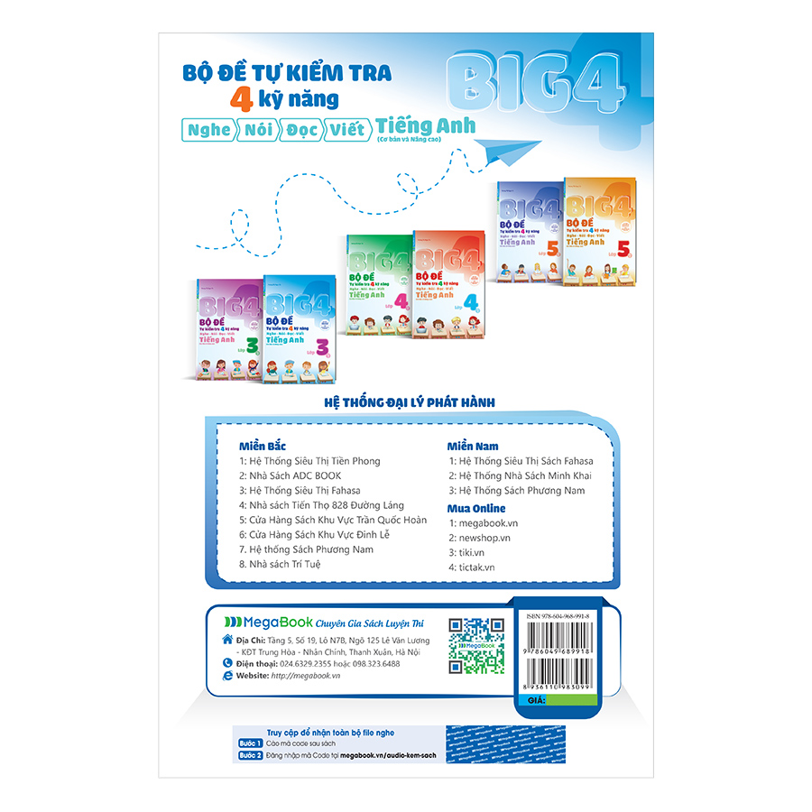 Big 4 Bộ Đề Tự Kiểm Tra 4 Kỹ Năng Nghe - Nói - Đọc - Viết Tiếng Anh Lớp 3 Tập 1