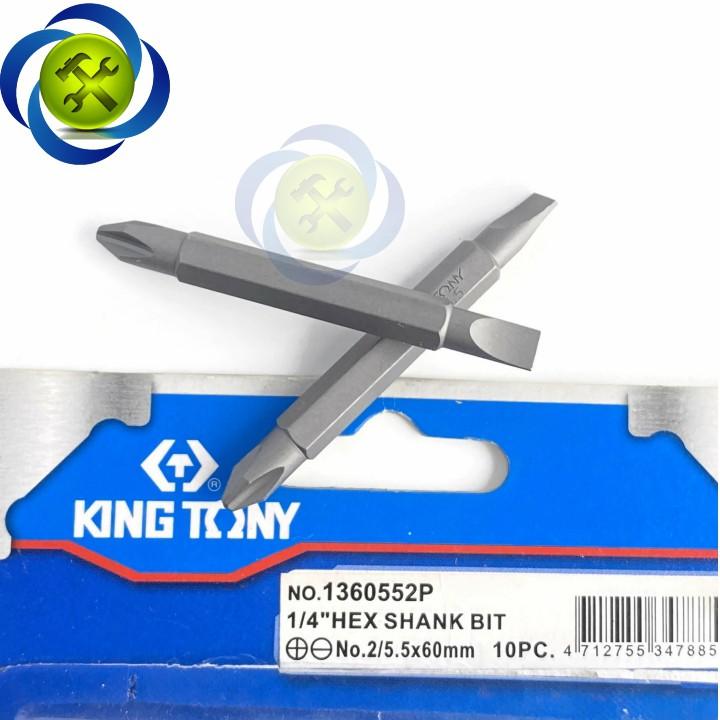 Mũi vít hai đầu dẹp + bake Kingtony 1360552P dài 60mm