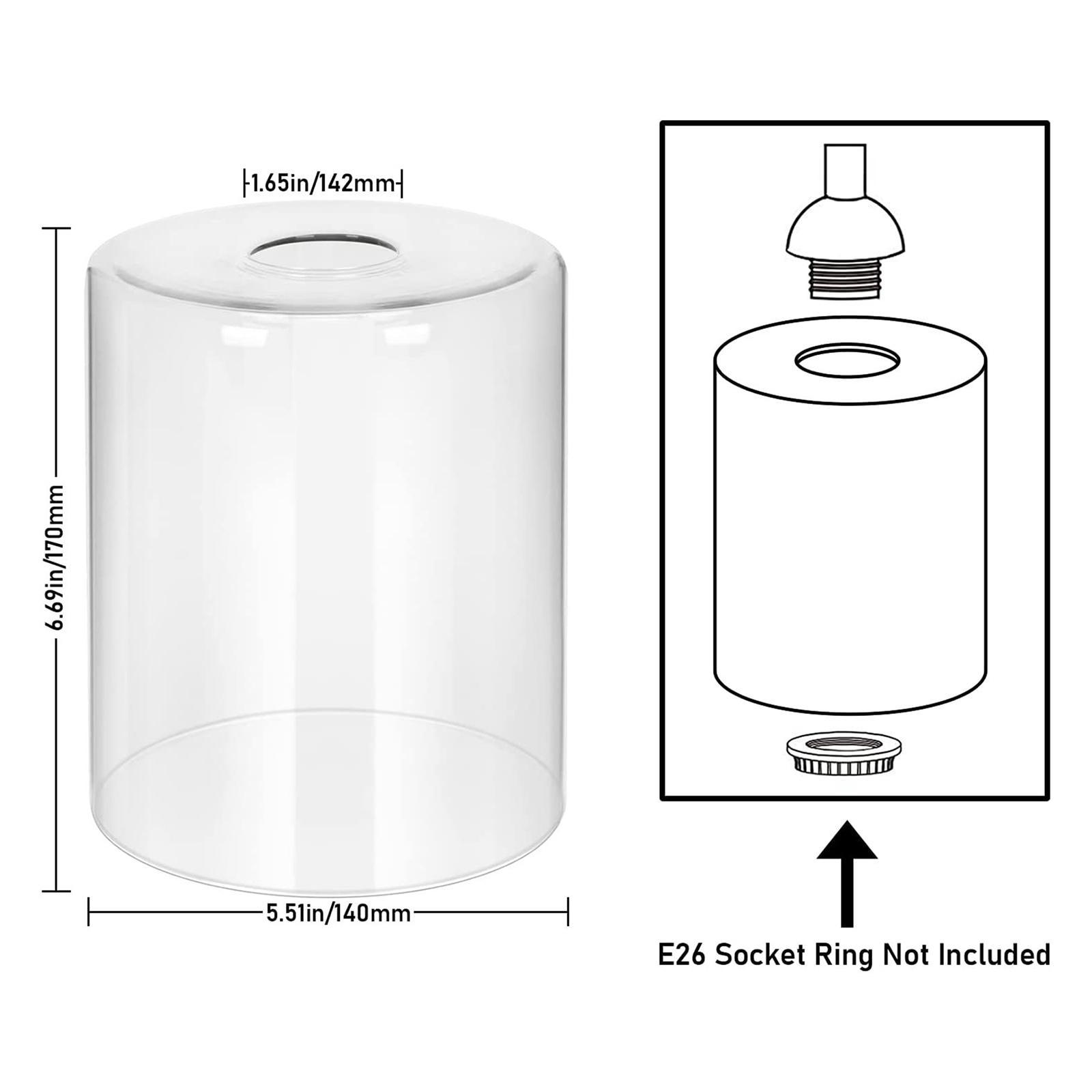 Glass Lamp Shade E26 Decor Clear for Chandelier Dining Room Pendant Light
