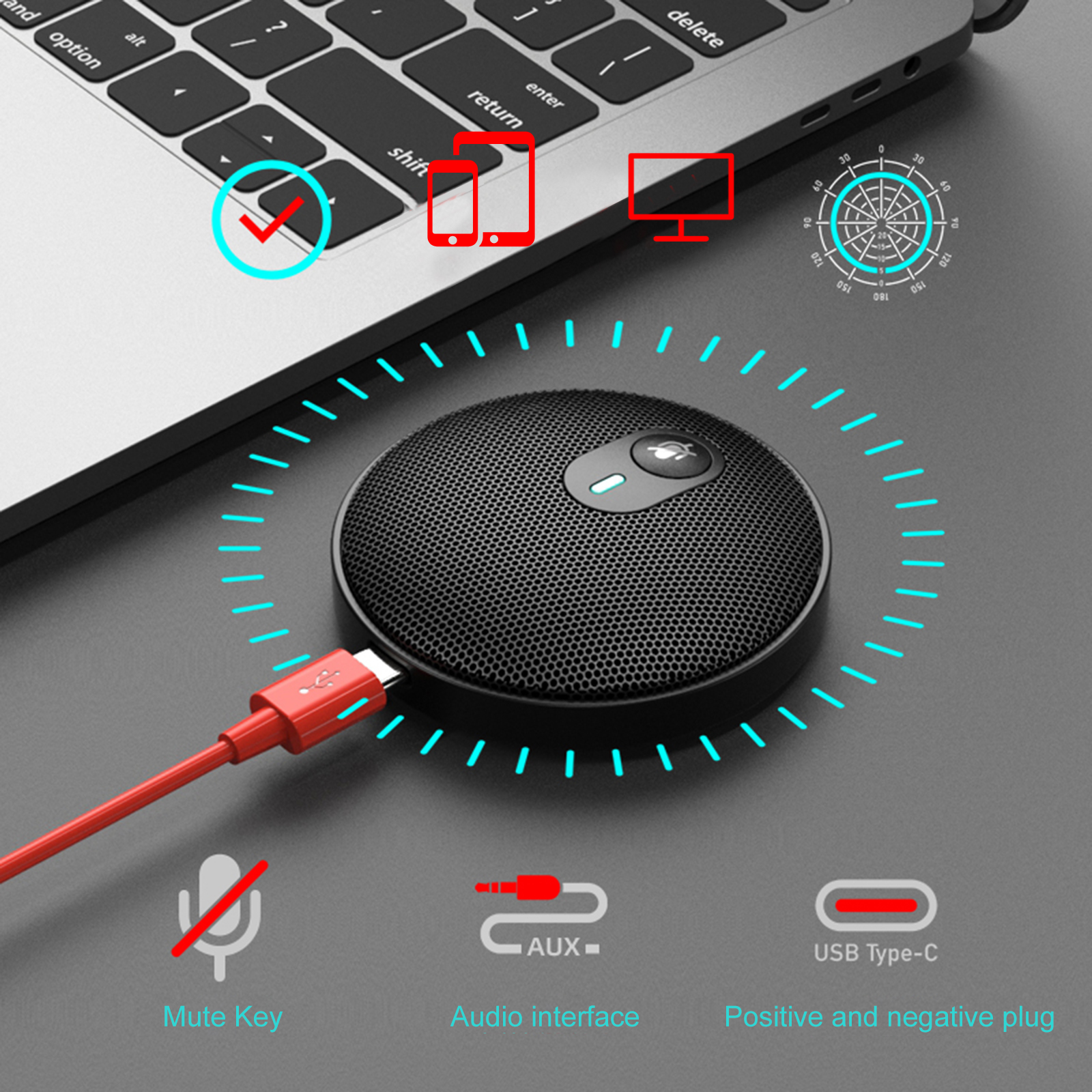 Bộ ngưng tụ đa hướng Micrô cho cuộc họp Hội nghị kinh doanh U3 USB