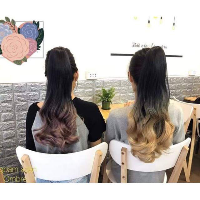 Tóc giả ngoặm    ngoặm xoăn omber