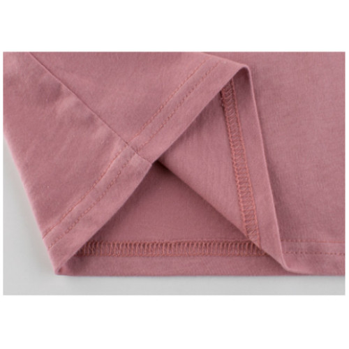 Áo thun tay ngắn cho bé gái màu hồng dễ thương chất liệu Cotton an toàn cho bé