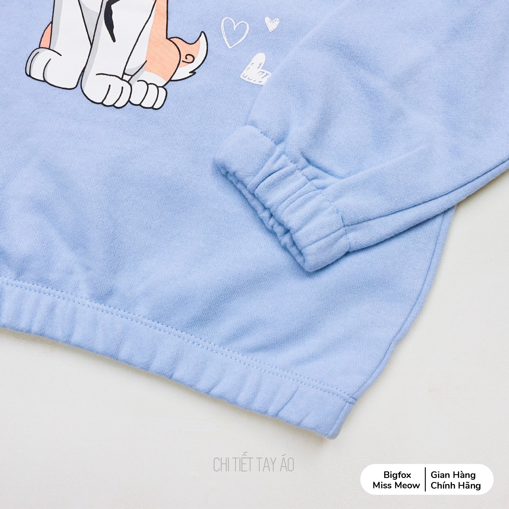 Bộ nỉ bé gái BIGFOX MISS MEOW size đại, quần áo dài tay thu đông cho trẻ em style Hàn Quốc cỡ 3,7,11 tuổi 20kg 40kg 1968