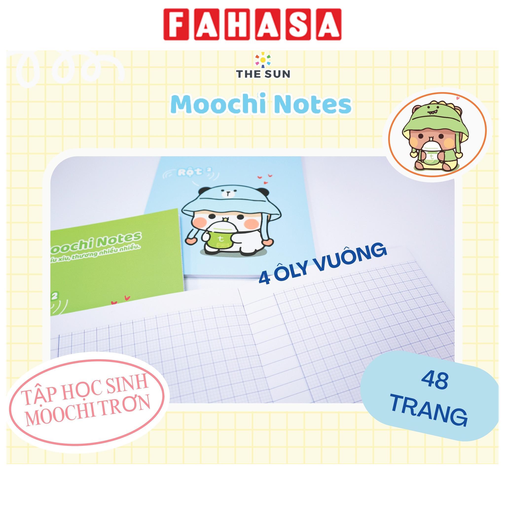 Tập Học Sinh Moochi Trơn - 4 Ô Ly Vuông - 48 Trang 120gsm - The Sun - Heo Hồng