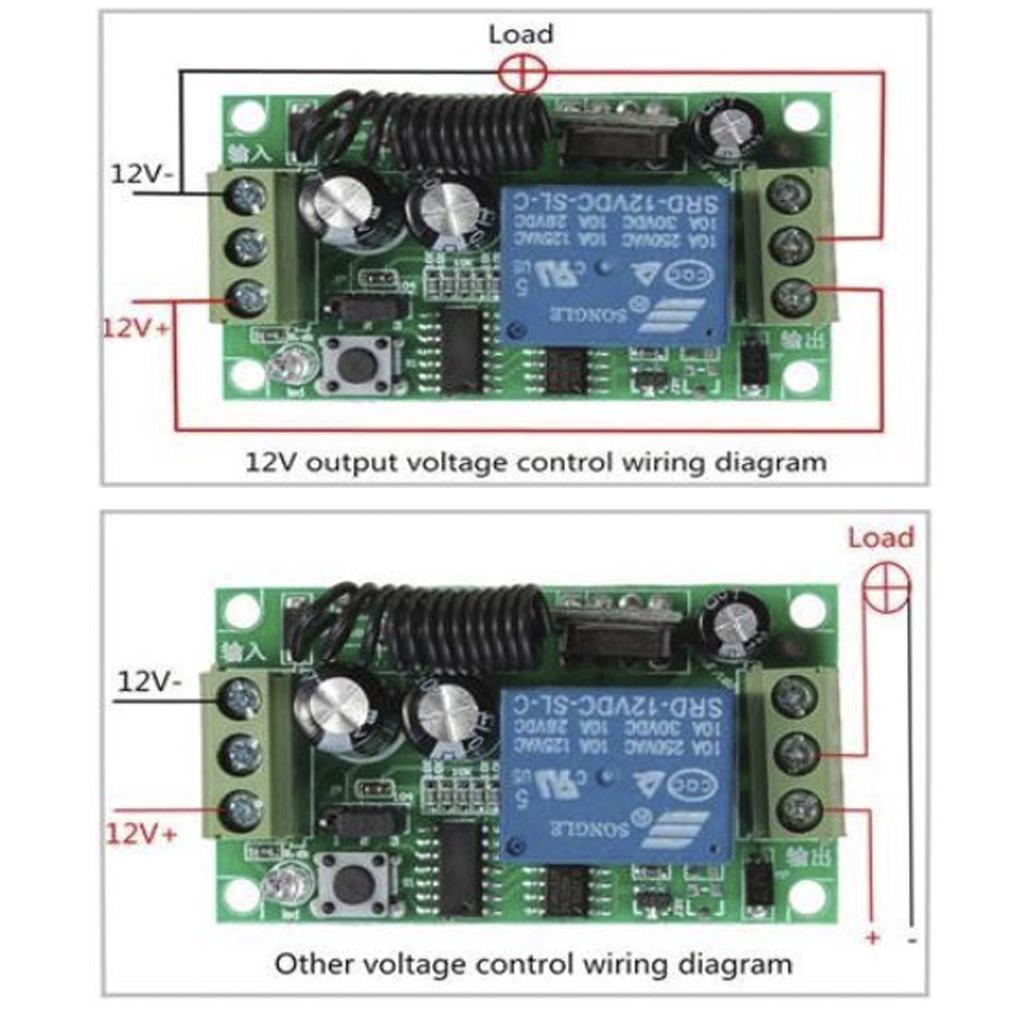 12V Learning Remote Control Switch Unit With Single Bottom Controller 315Mhz Receiver module with Circuit Diagram