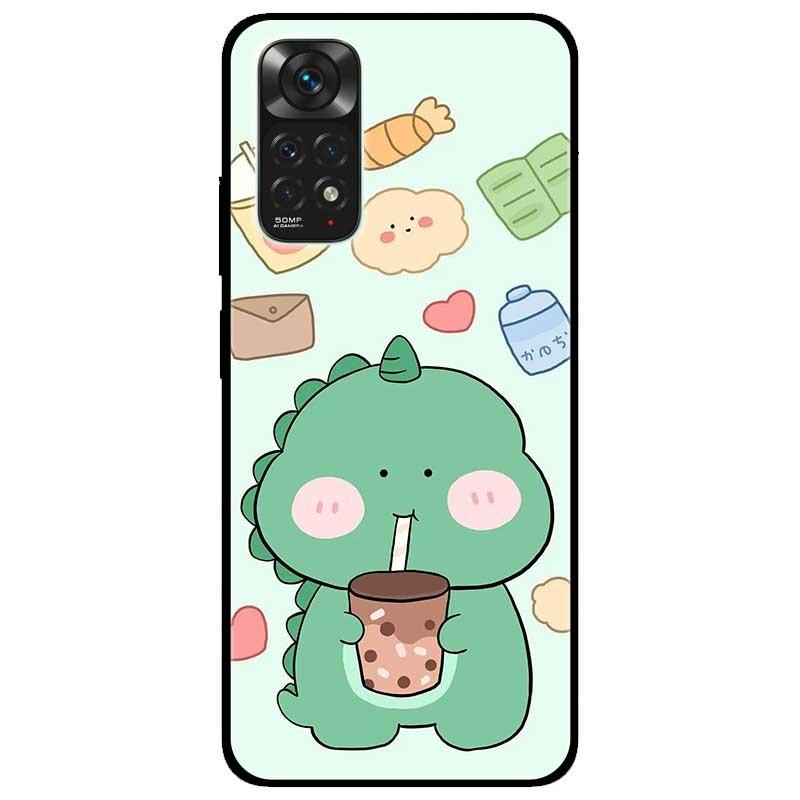 Ốp lưng dành cho Xiaomi Redmi Note 11 4G - Khủng Long Uống Trà Sữa