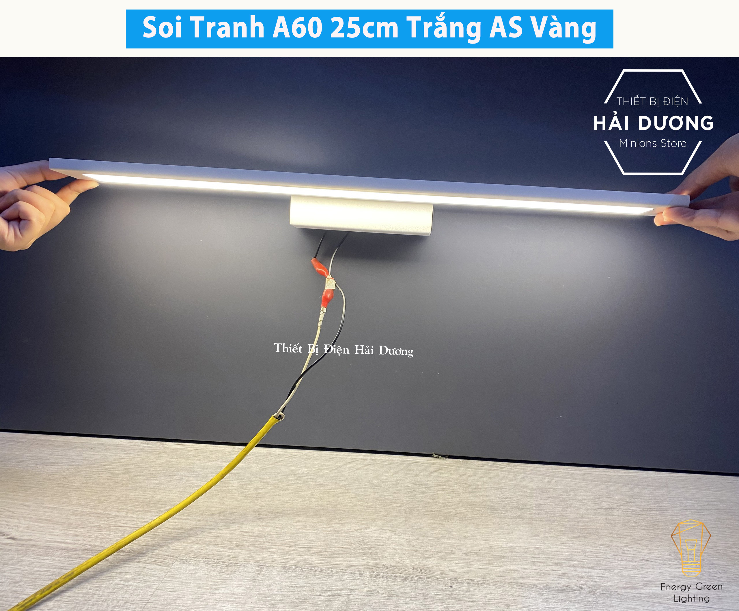 Đèn soi tranh - Đèn rọi gương Led A60 25-40-55cm Ánh Sáng Vàng - Có video