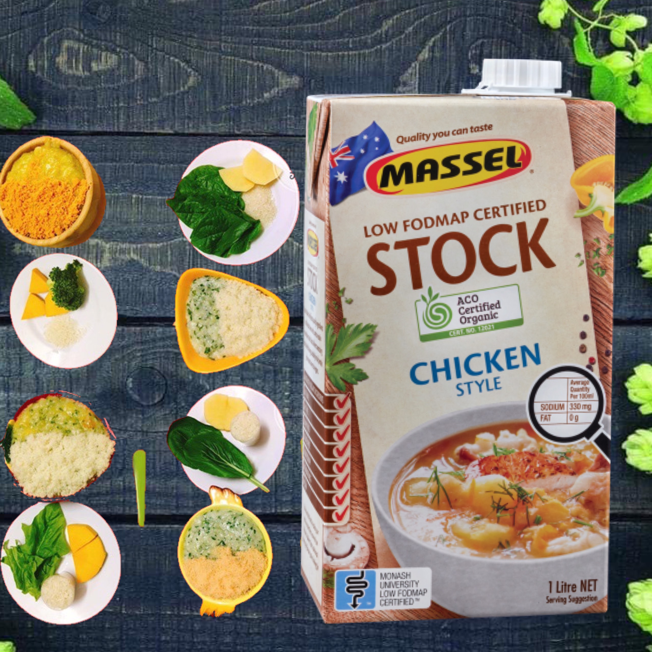 Nước Dùng Gia Vị Gà Massel Organic Stock Chicken Style - Nước Dashi Rau Củ Từ Nguyên Liệu Hữu Cơ, Không Bột Ngọt - Hộp 1 lít - Thích hợp ăn chay, ăn mặn, bé ăn dặm