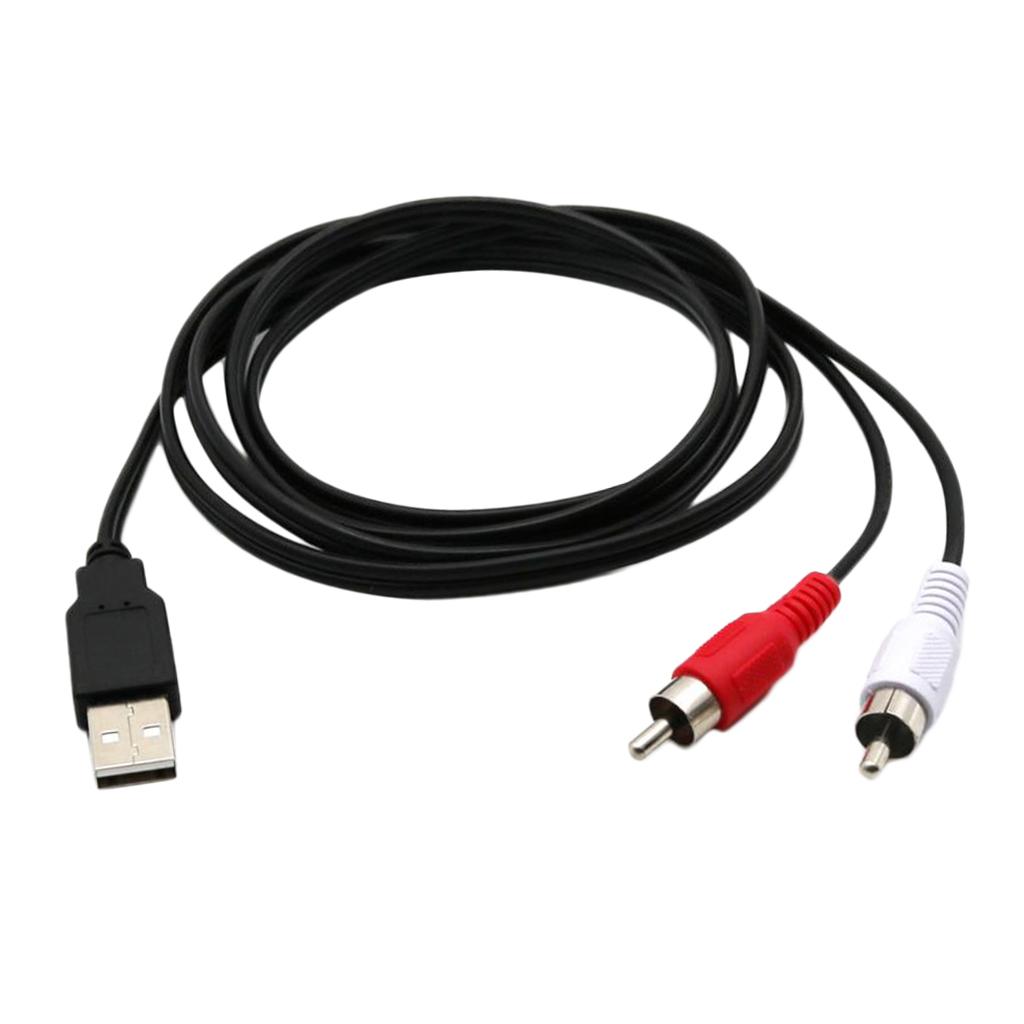1.5m USB 2.0 Female to 2x RCA Male Video A/V Camcorder Adapter Cable