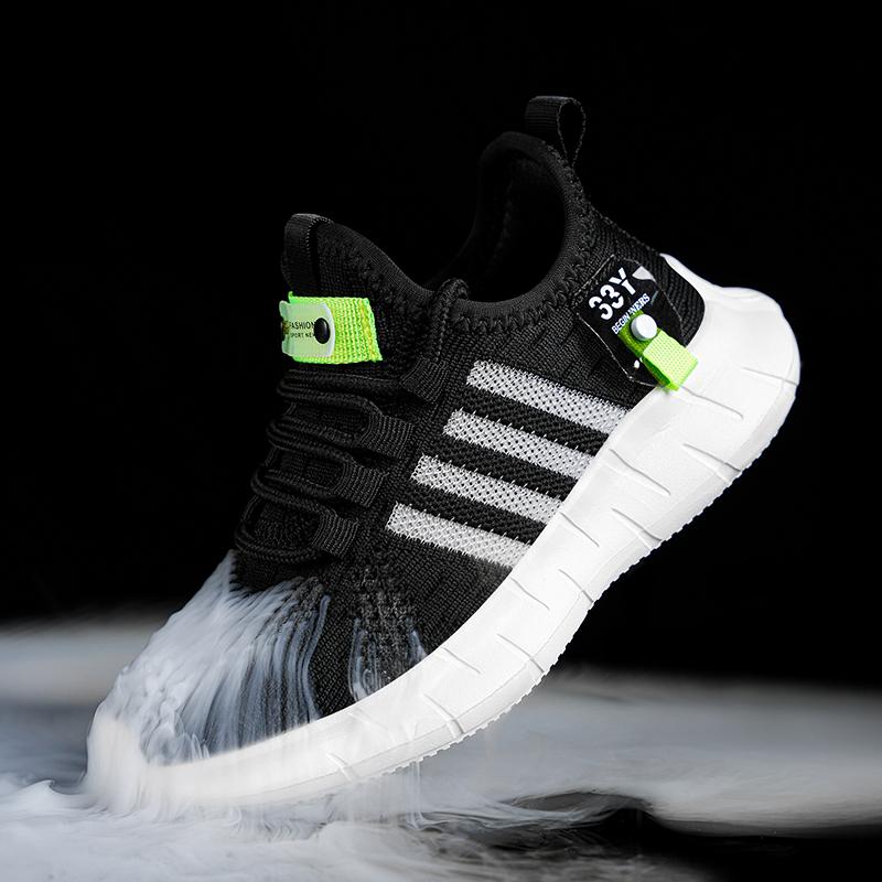 Size 26-38 Trẻ Em Giày Thoáng Khí Trẻ Em Chạy Bộ Nhẹ Thoáng Khí Giày Tập Giày Trẻ Em Bé Trai Color: black Shoe Size: 32