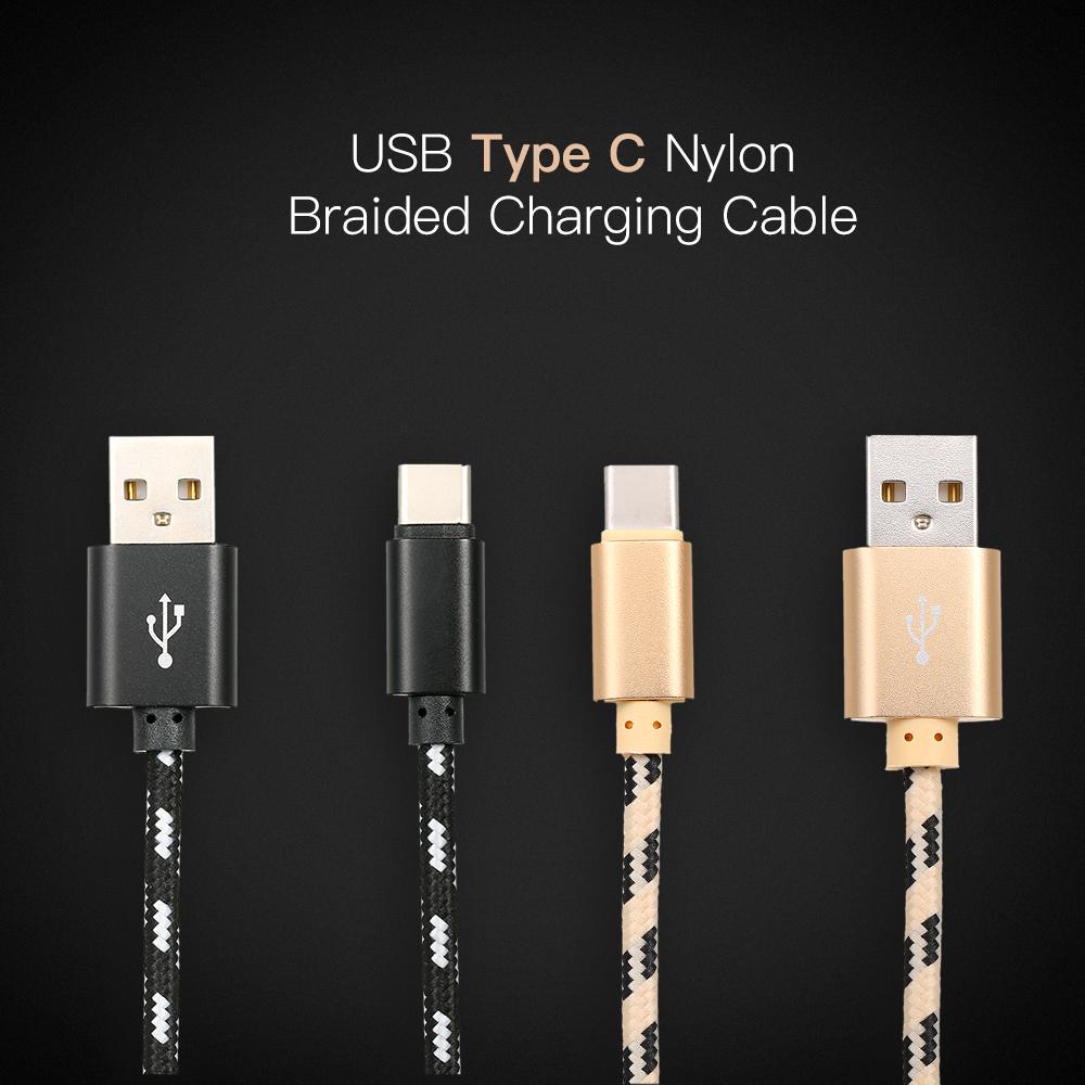 USB Type C Charger Cable Charging Data Cable Type-C Phone Cable Data Sync Nylon Braided Replacement for Samsung Huawei
