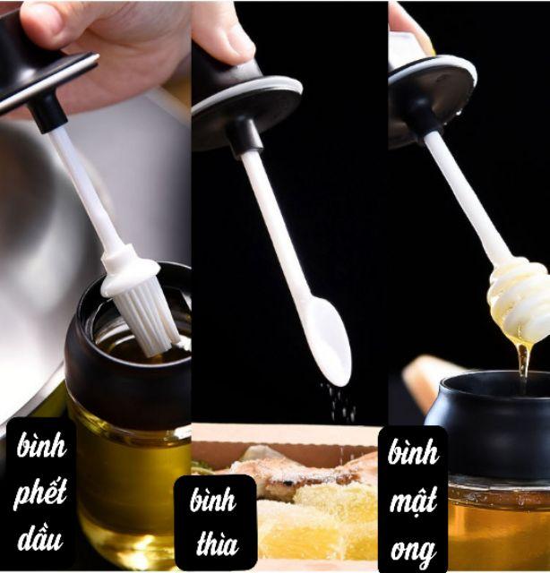 Bộ Lọ đựng gia vị , hũ gia vị thủy tinh kèm thìa, thìa khuấy