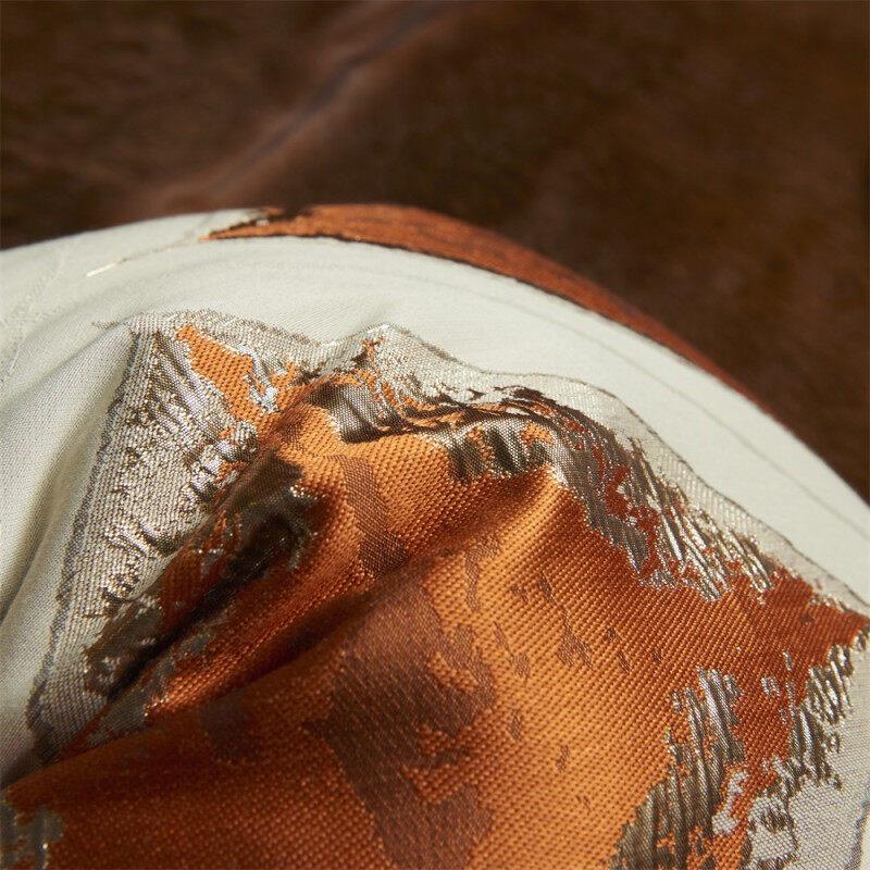 Gối Tựa Lưng Vải Nhung Dệt Sợi Jacquard Phối Màu Cam Trắng Hiện Đại ĐX142