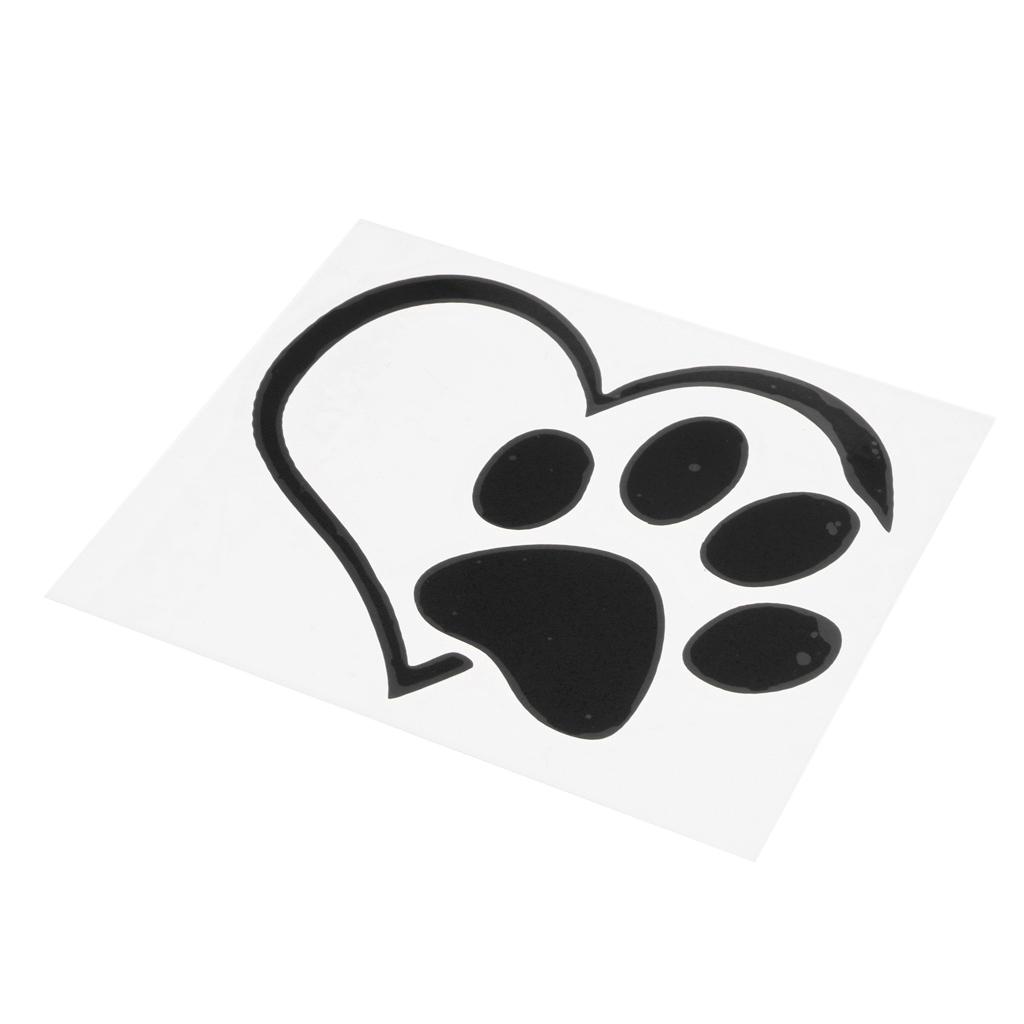 Pet Paw love heart Pattern Car Window Stickers Vinyl Cats Dogs Decals Black