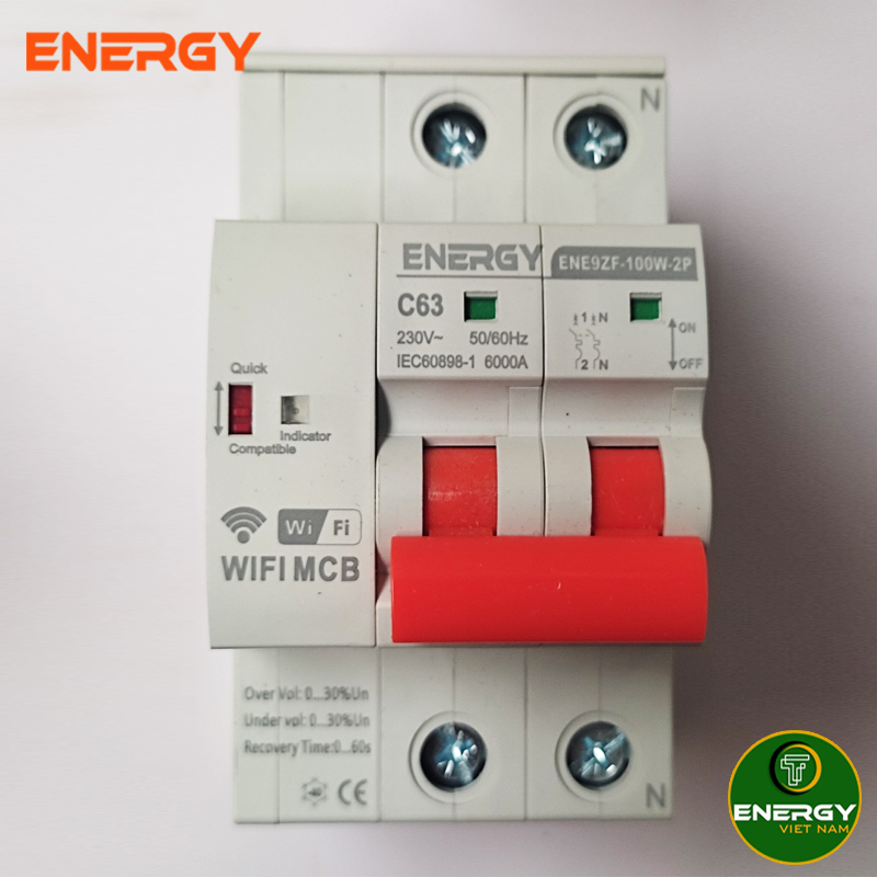 Aptomat MCB - RCBO - SMART MCB AC 2P 32A_63A 6KA ENERGY - Thiết Bị Điện