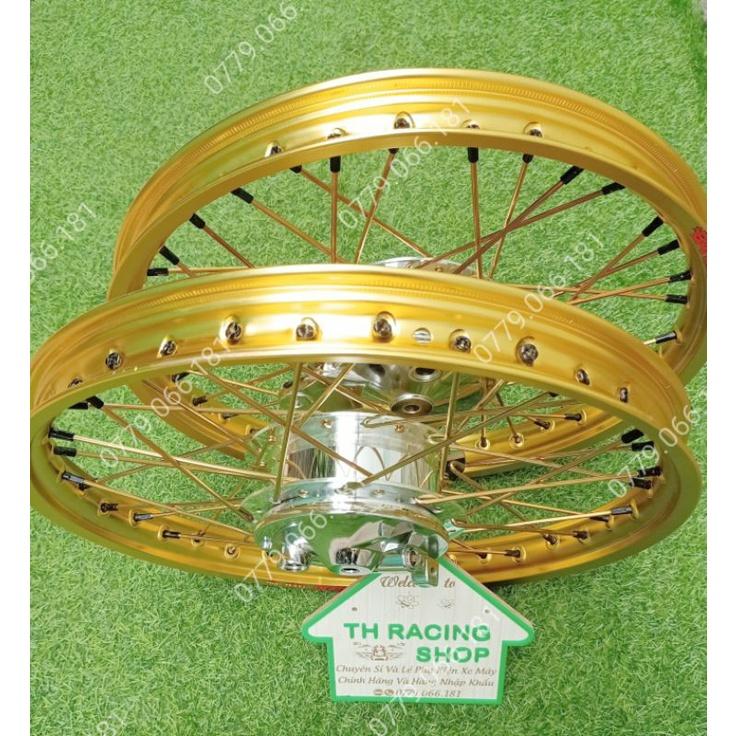BÁNH CĂM CHO XE WAVE DREAM CUB THẮNG ĐÙM NIỀNG NHÔM BANZAI THÁI LAN ĐÙM MA CROM CĂM VÀNG CHÂN ĐEN KÈM THEO 2 MÁ ĐÙM ĐÃ RÚT CĂM