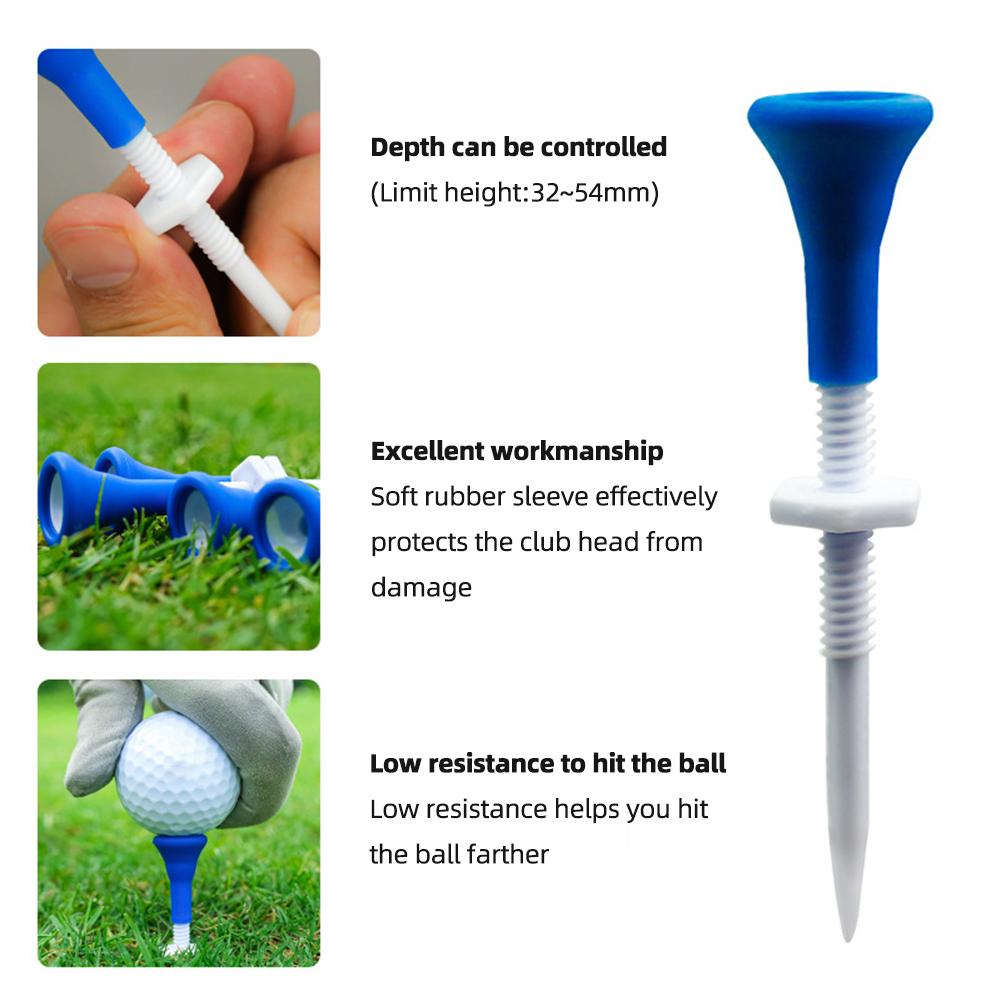 5PCS Golf Ball Nail Tees Điều chỉnh Chiều cao Mini Golf Giới hạn TEES di động Hỗ trợ đào tạo có thể sử dụng lại Phụ kiện thể thao ngoài trời Màu sắc: 5PCS