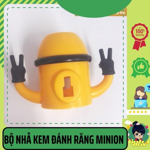 Bộ nhả kem đánh răng Minion ,bộ dụng cụ để bàn chải, kem đánh răng kèm cốc, màu sắc bắt mắt dễ thương HH0081
