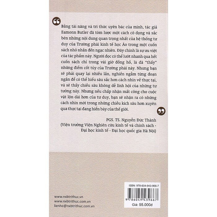 Trường Phái Kinh Tế Học Áo - Eamonn Butler -  Phạm Nguyên Trường dịch - PGS TS. Nguyễn Đức Thành hiệu đính - (bìa mềm)