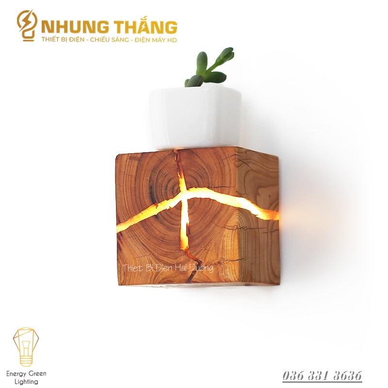 Đèn Tường Gỗ Nứt Tự Nhiên TN172 - Phong Cách Bắc Âu Độc Đáo - Trang Trí Trong Nhà , Cầu Thang , Hành Lang - Có Video