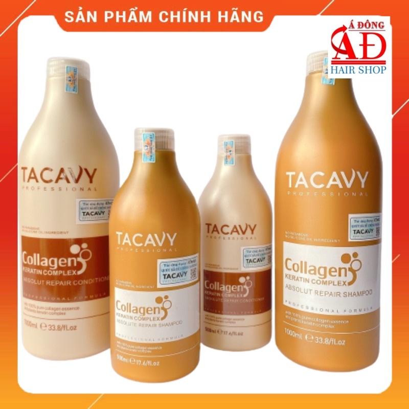 BỘ DẦU GỘI XẢ HẤP Ủ COLAGEN KERATIN TACAVY PHỤC HỒI TÓC HƯ TỔN SIÊU MỀM MƯỢT