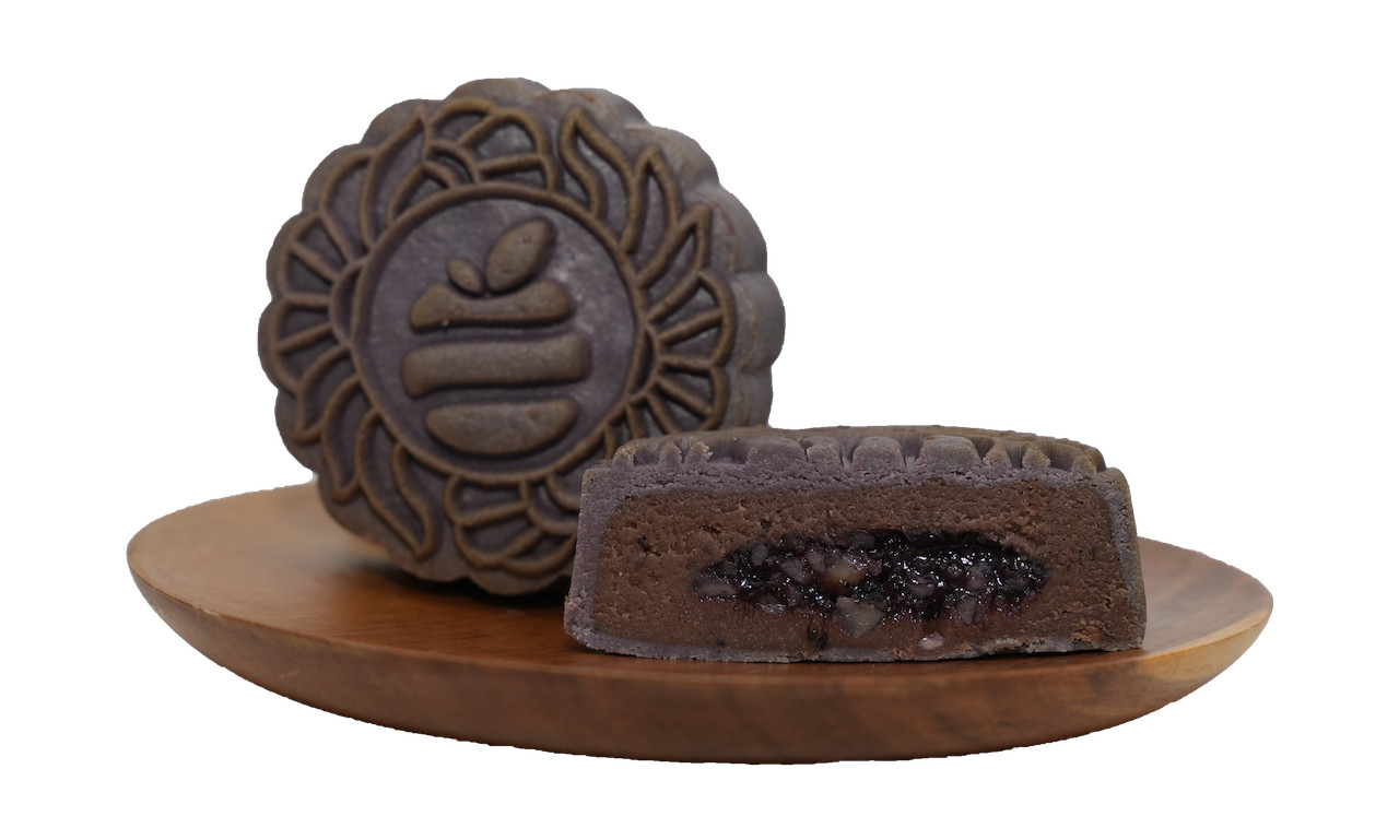 Bánh trung thu ăn kiêng, ít ngọt Imperial Blueberry &amp; Hạt (1 trứng muối) Nonglamfood 150g | Quà tặng healthy ý nghĩa