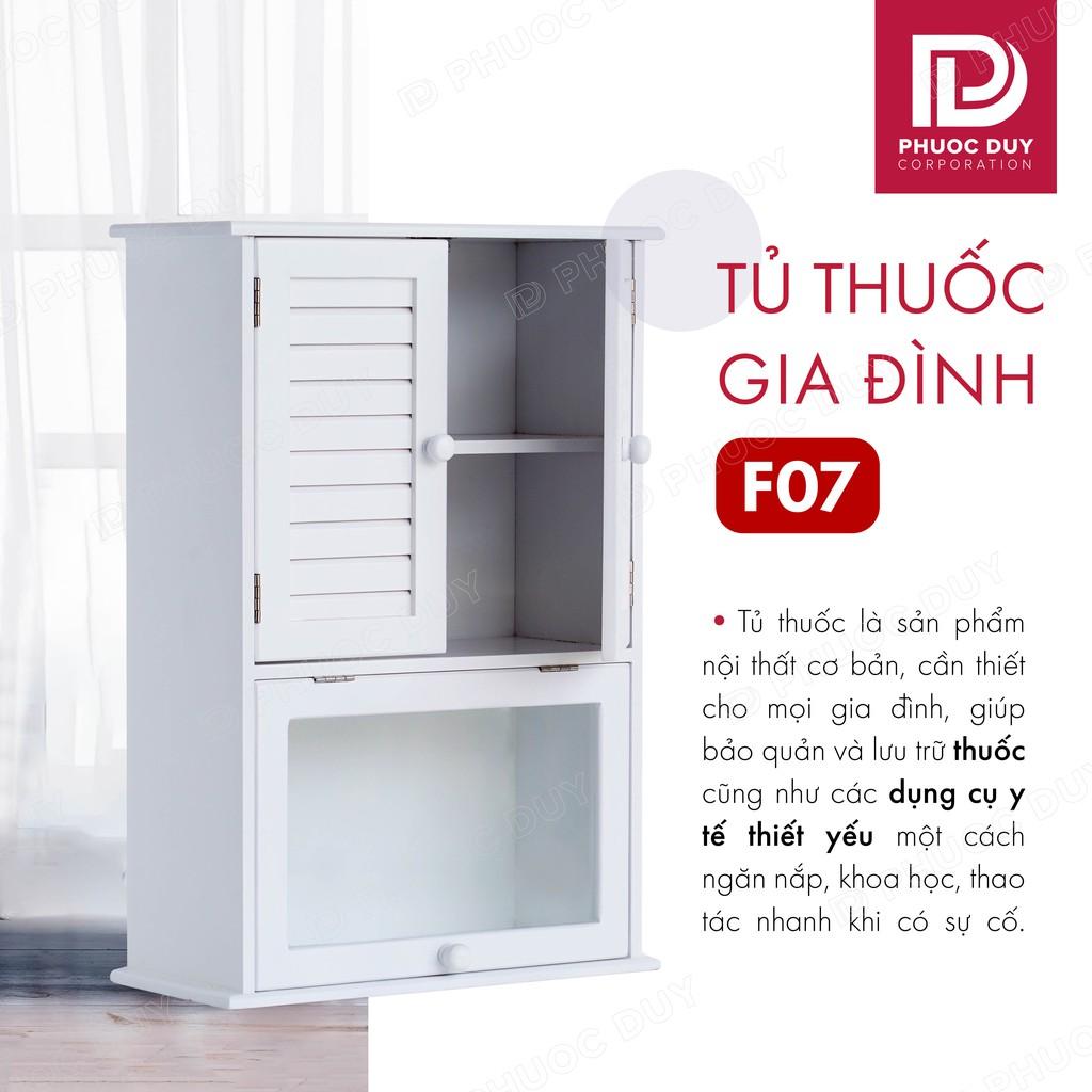 Tủ thuốc y tế gia đình gỗ tự nhiên F07