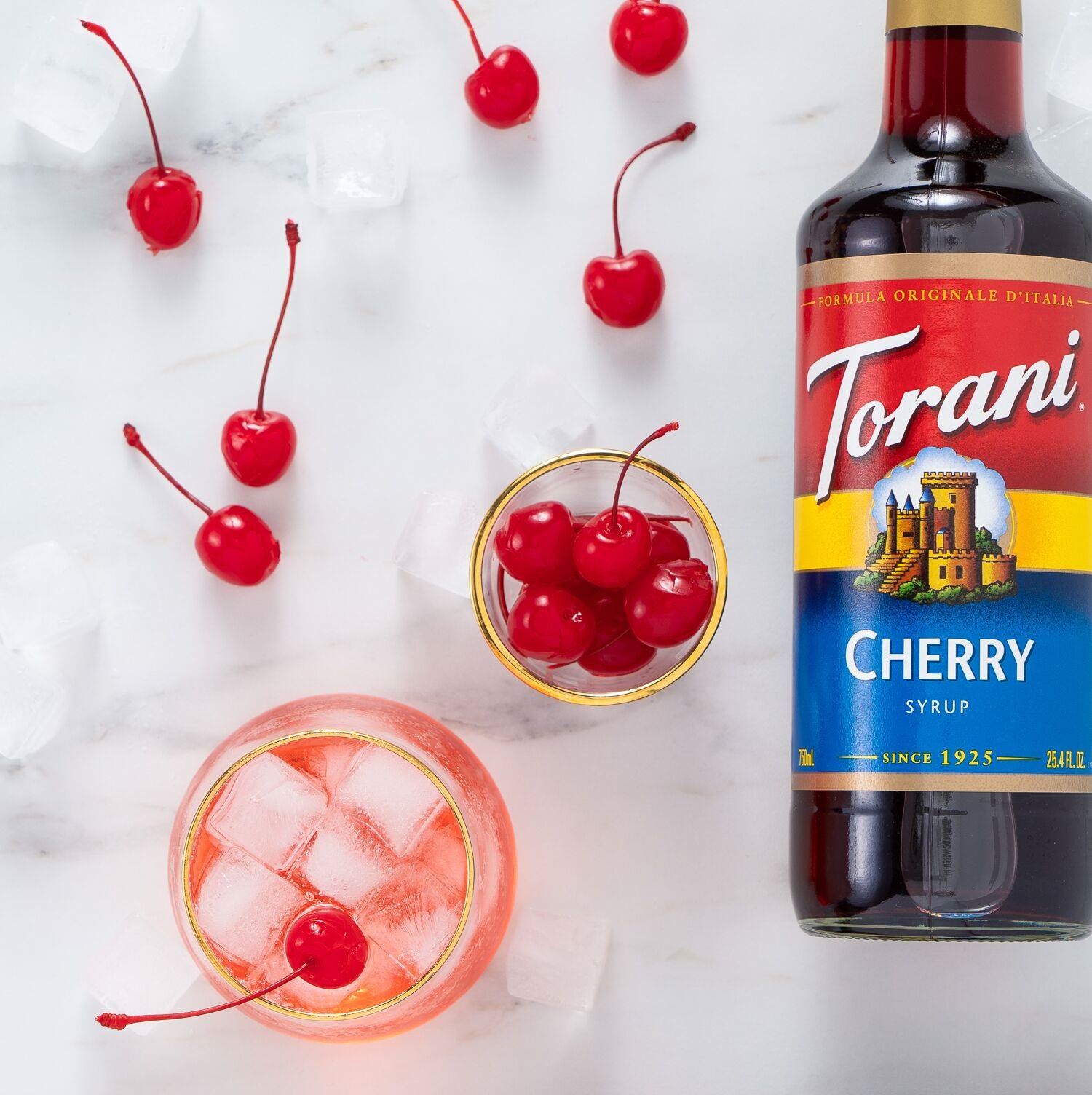 Siro Pha Chế Vị Anh Đào Torani Classic Cherry Syrup 750ml Mỹ - Phù Hợp Cho Trà Trái Cây Hoặc Soda