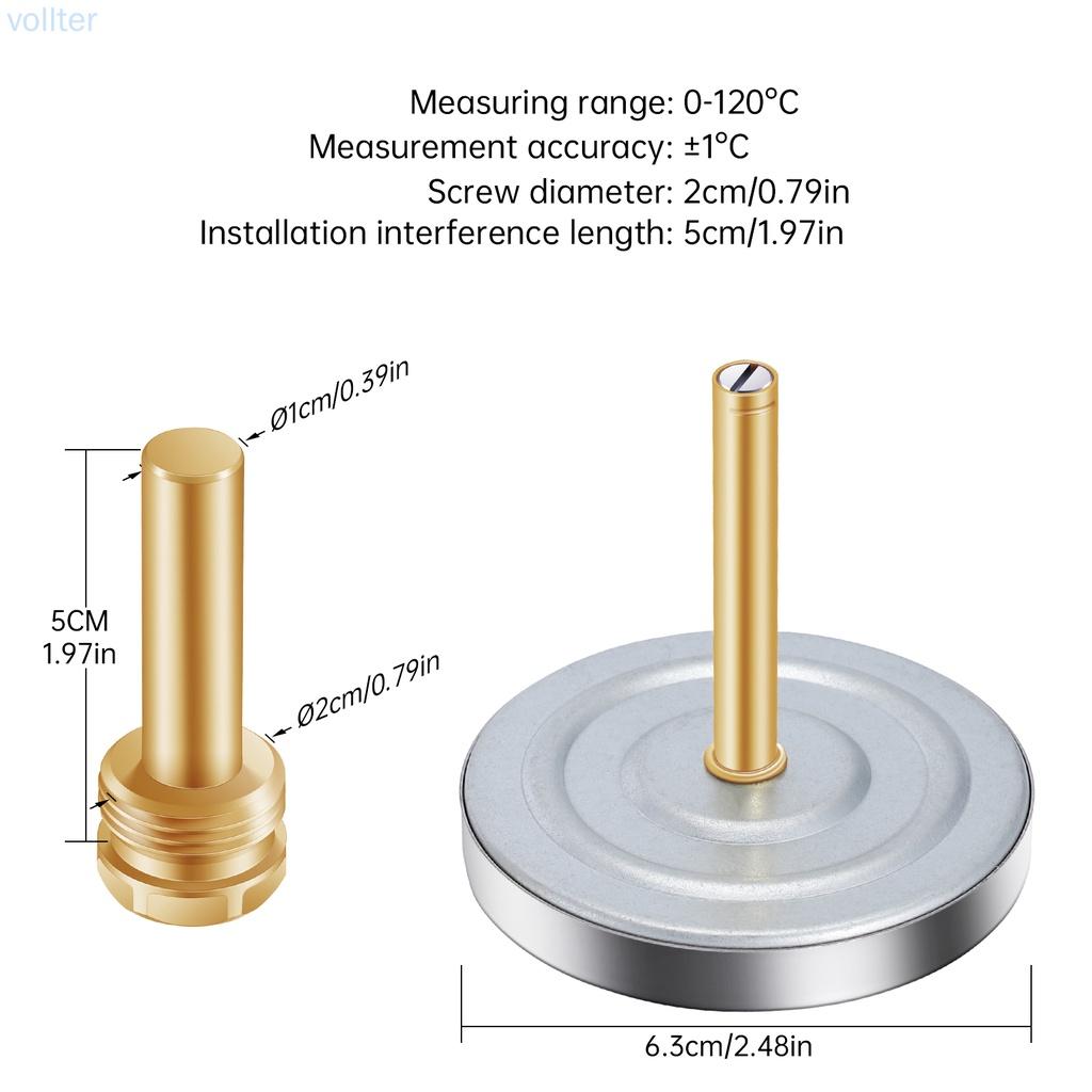 Đồng Hồ Đo Nhiệt Độ Nước Nóng Bằng Nhôm 63mm 0-120 C