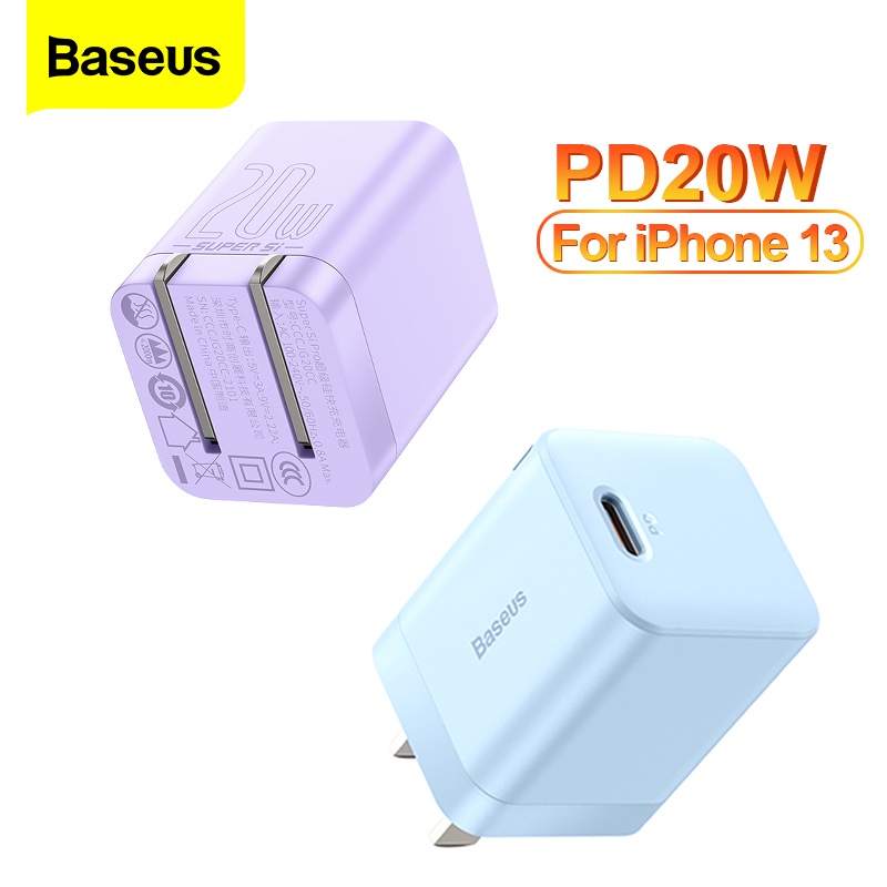 Baseus Super Si Pro Bộ sạc USB C có thể gập lại 20W nhỏ gọn và cực bền cổng Type C Sạc nhanh cho iPhone 12 Pro Max Bộ sạc nhanh Samsung Xiaomi iPhone Huawei - Hàng Chính Hãng