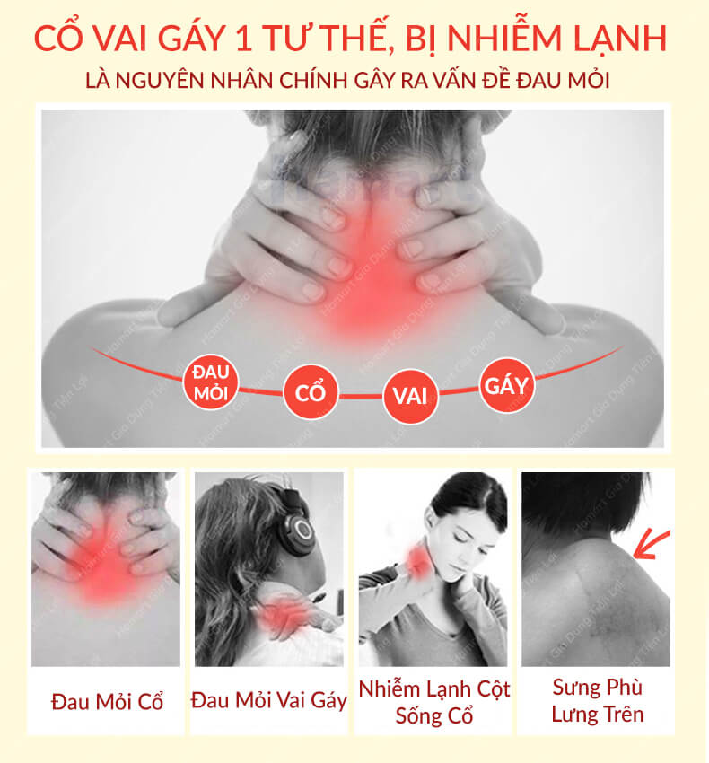 Đai Dán Nóng Chườm Cổ Vai Gáy Hamart Xông Hơi Nhiệt Giảm Đau Thư Giãn Cổ Vai Gáy Hiệu Quả