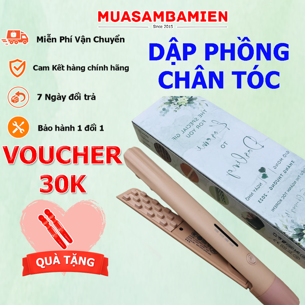Máy Bấm Tóc, Dập Phồng Chân Tóc Chân Vuông 2in1, Mềm Mượt, Không Gãy Tóc Bảo Hành 1 Đổi 1