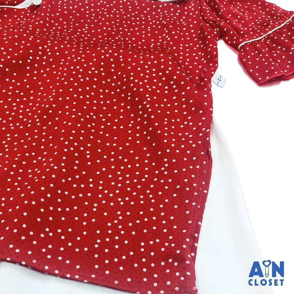 Áo dài bé gái Bi đỏ lụa - AICDBGSVFYVR - AIN Closet