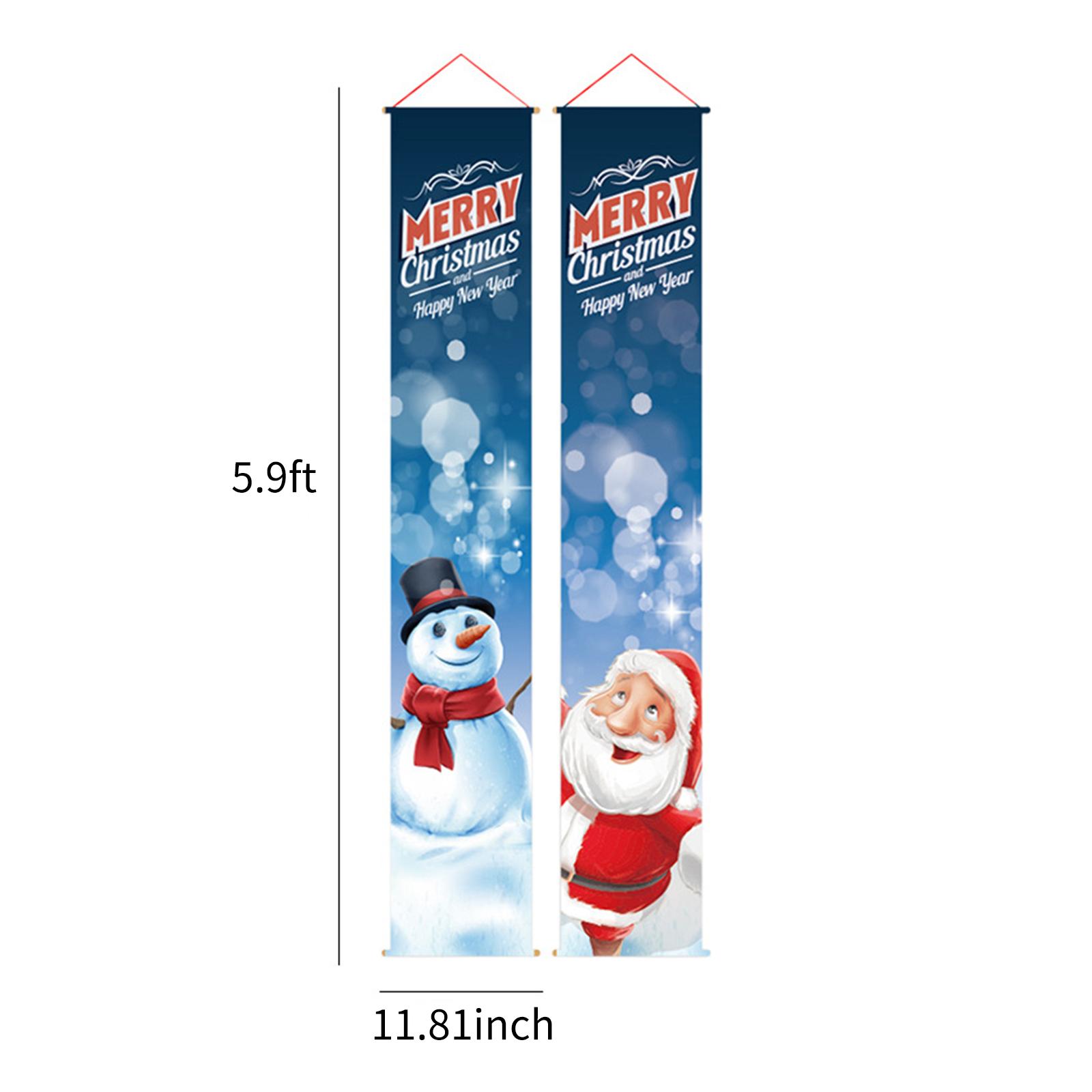 Christmas Porch Sign Merry Christmas Hanging Banner Welcome Christmas Front Door Banner Xmas Hanging Sign Decorations
