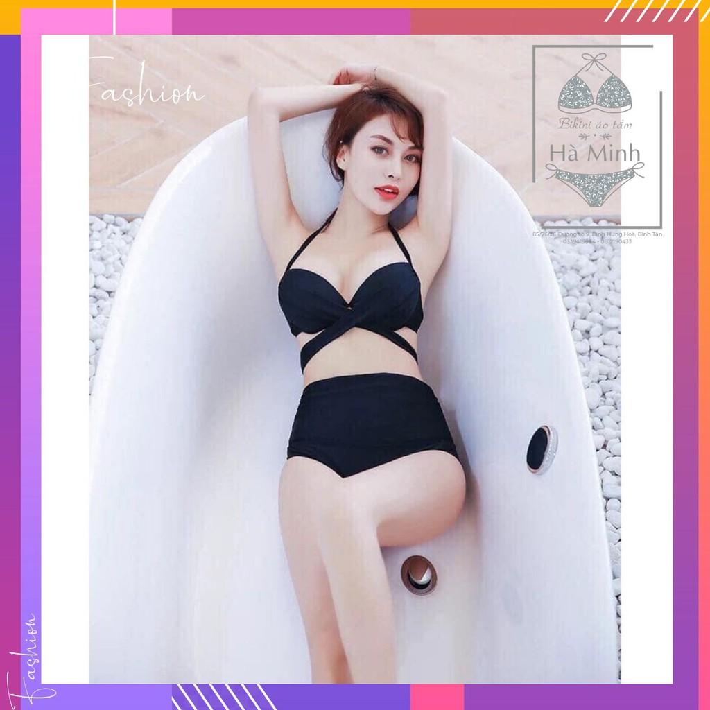 Bikini, Đồ Bơi Đi Biển Hai Mảnh Gọng Chéo Cạp Cao Secxy AG16